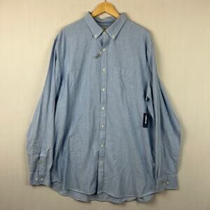 Old Navy Classic Fit Blue Chambray Dress Shirt Button Up Mens Size XXLT XXL Tall